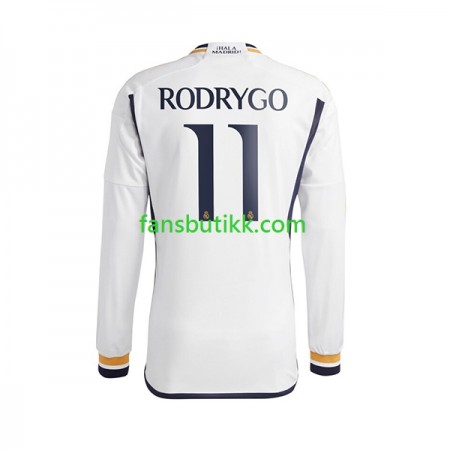 Fotballdrakt Real Madrid Rodrygo Goes 11 Hjemmetrøye 2023-2024 Langermet